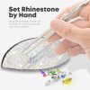 2Pcs Bling Drawer Pulls Flat Cup Pull Handmade Crystal Decoration Knobs Shell Ear Like Handles with Screws for Home Kitchen Bathroom Office Cabinet Dresser Bin Hardware - Image 5