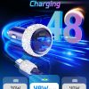 Bling USB C Car Charger, 48W PD QC Dual Port Fast Adapter with 3.2FT Type-C Charging Cable Compatible for iPhone 16 15 Pro Max iPad Android - Image 7